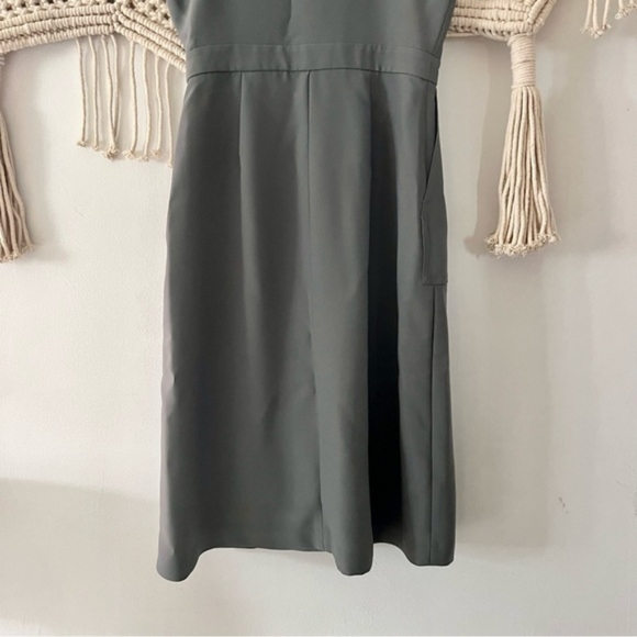Banana Republic Gray Crepe Button Front Sleeveless Shift Dress - Picture 8 of 11